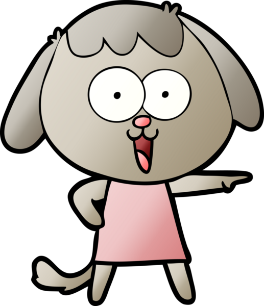 Bir insan tarafından çizilmiş şirin bir çizgi film köpeği.