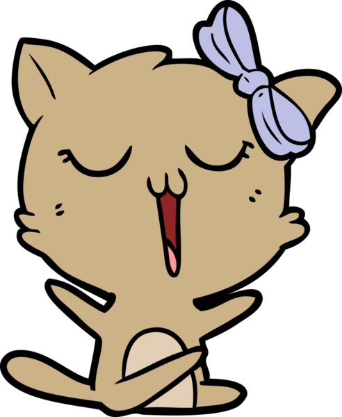 Bir insan tarafından çizilmiş çizgi film kedisi.