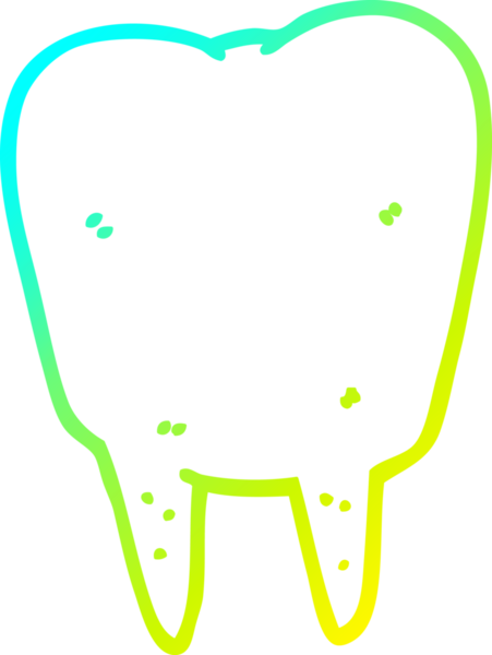 Bir insan tarafından çizilmiş bir çizgi film dişinin soğuk gradyan çizimi.