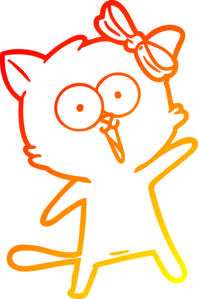 Bir insan tarafından çizilmiş çizgi film kedisinin sıcak çizgi çizimi