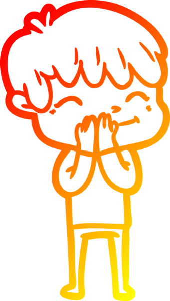 Bir insan tarafından çizilen mutlu bir çocuğun sıcak çizgi çizimi.