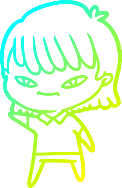 Bir insan tarafından çizilmiş bir karikatür kadın çizimi.