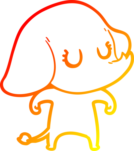 Bir insan tarafından çizilmiş şirin bir fil çizimi.