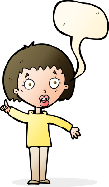 Çizgi filmdeki kadın bir insan tarafından çizilmiş konuşma balonuyla anlatmak istediği şeyi anlatıyor.