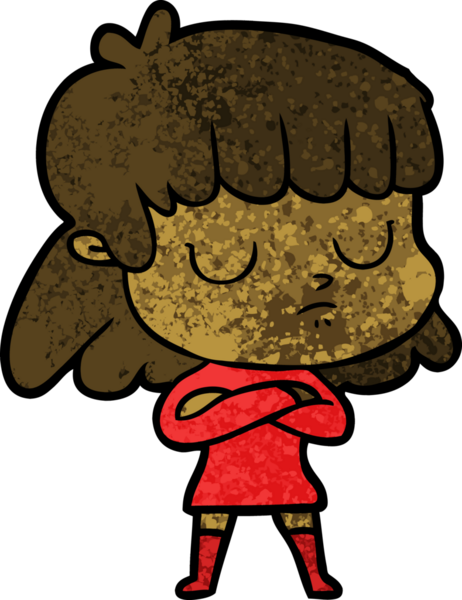 Bir insan tarafından çizilmiş ilgisiz bir kadın çizgi filmi.