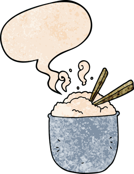 Bir insan tarafından çizilmiş eski moda konuşma baloncuklu pirinç kasesi.