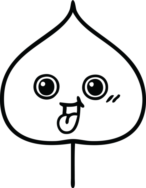 Bir insan tarafından çizilmiş dışavurumsal yaprağın çizgi çizimi