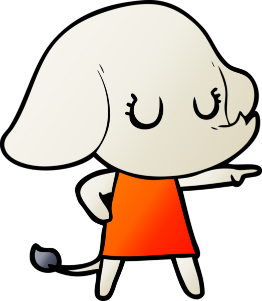 Bir insan tarafından çizilmiş şirin bir fil.