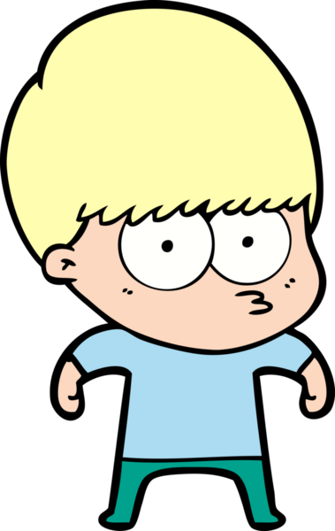 Bir insan tarafından çizilmiş sinirli çizgi film çocuğu.