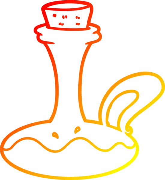 Bir insan tarafından çizilmiş çizgi film yağının sıcak gradyan çizgisi.