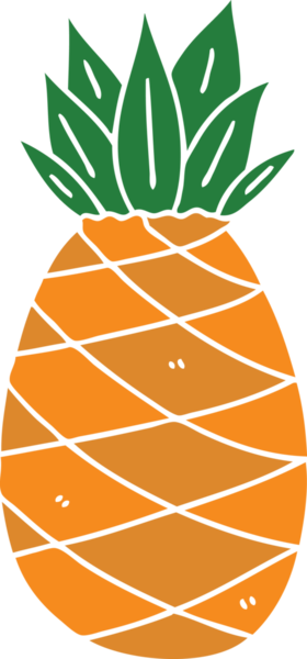 Bir insan tarafından çizilmiş garip bir çizgi film ananası.