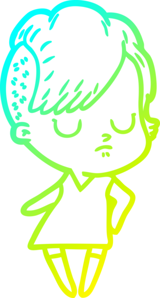 Bir insan tarafından çizilmiş bir karikatür kadın çizimi.