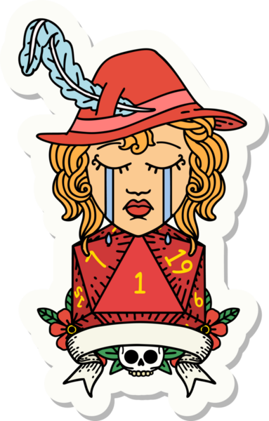 Bir insan tarafından çizilmiş insan ozan karakterinin çıkartması.