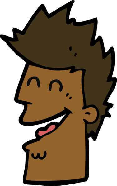 Bir insan tarafından çizilmiş mutlu bir adam.