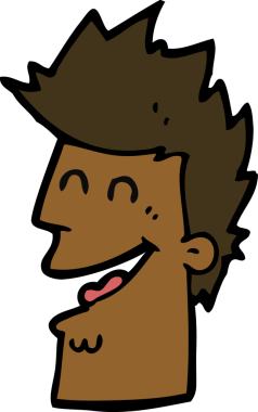 Bir insan tarafından çizilmiş mutlu bir adam.