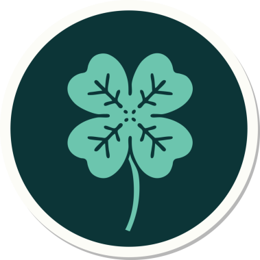 Bir insan tarafından çizilmiş 4 yapraklı yonca dövmesi.