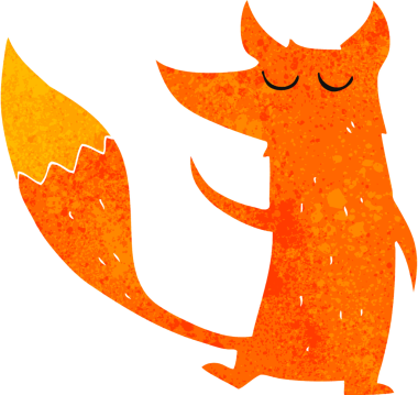 bir insan tarafından çizilmiş tilki çizgi filmi