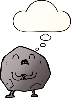 Düşünce baloncuklu karikatür bir insan tarafından çizilmiş.