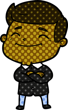 Bir insan tarafından çizilmiş mutlu çizgi film adamı.