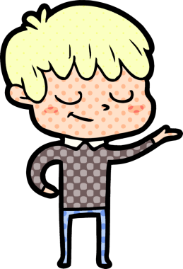 Bir insan tarafından çizilmiş mutlu çocuk çizgi filmi.