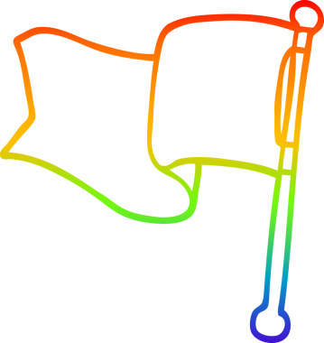 gökkuşağı gradyan çizgi bir insan tarafından çizilmiş kırmızı bayrak