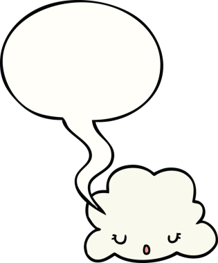 Bir insan tarafından çizilmiş tatlı bir çizgi film bulutu.