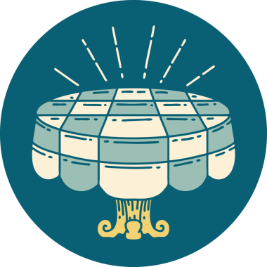 Bir insan tarafından çizilmiş dövme stili kafe tablosunun simgesi