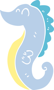 Bir insan tarafından çizilmiş karalama deniz atı.