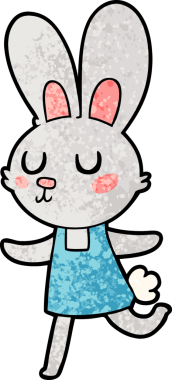 Bir insan tarafından çizilmiş çizgi film tavşanı