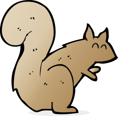 Bir insan tarafından çizilmiş bir sincap.