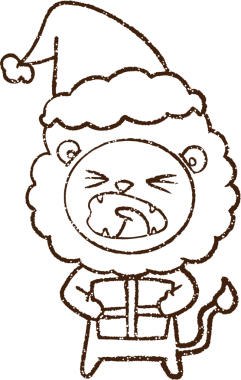 Bir insan tarafından çizilmiş Noel Aslanı Kömürü