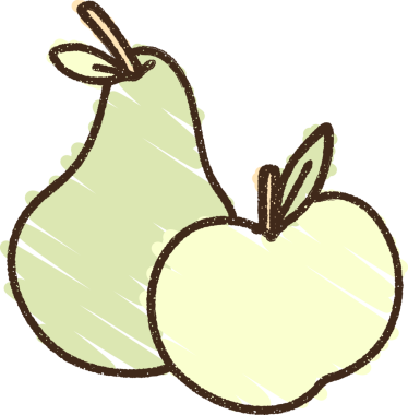 Bir insan tarafından çizilen meyve tebeşiri.