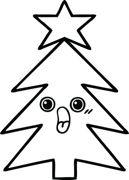 Bir insan tarafından çizilmiş bir noel ağacının çizgi çizimi