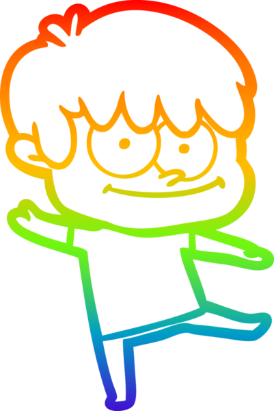 gökkuşağı gradyanı çizimi bir insan tarafından çizilmiş mutlu bir çizgi film adamı
