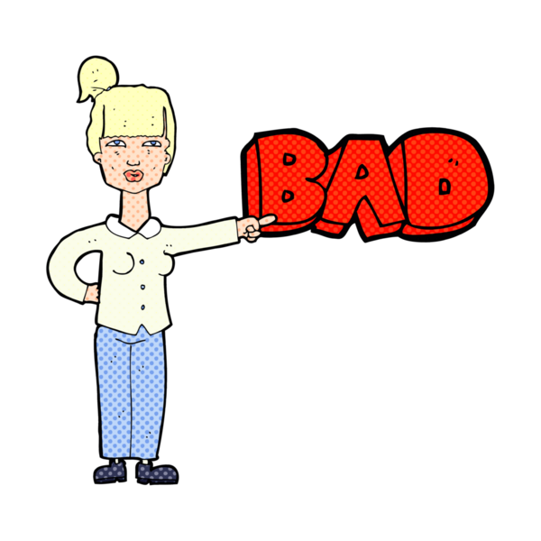 Çizgi filmdeki kadın bir insan tarafından çizilmiş bir yargılama yapıyor.