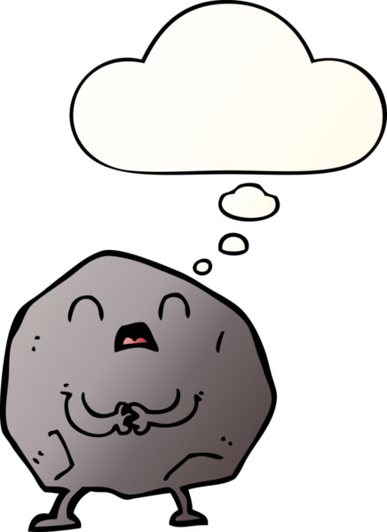 Düşünce baloncuklu karikatür bir insan tarafından çizilmiş.