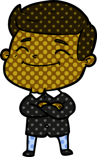 Bir insan tarafından çizilmiş mutlu çizgi film adamı.