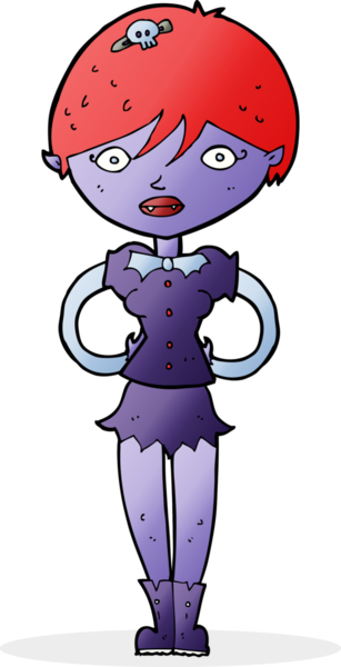 Bir insan tarafından çizilmiş güzel vampir kız çizgi filmi.