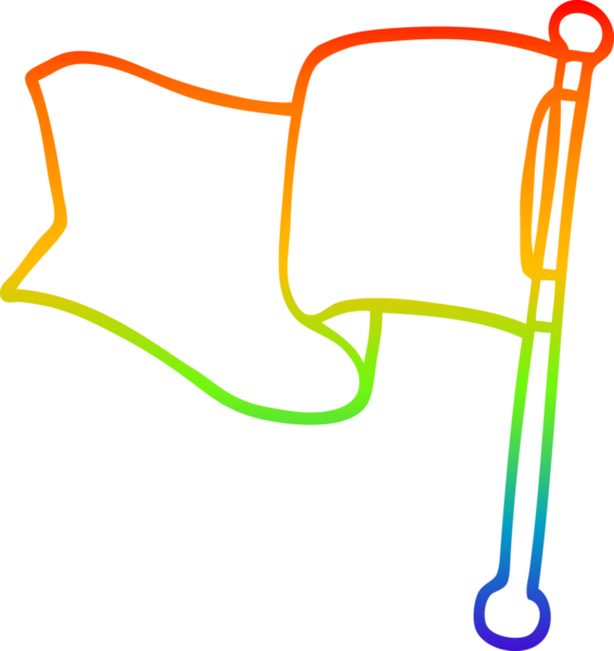 gökkuşağı gradyan çizgi bir insan tarafından çizilmiş kırmızı bayrak