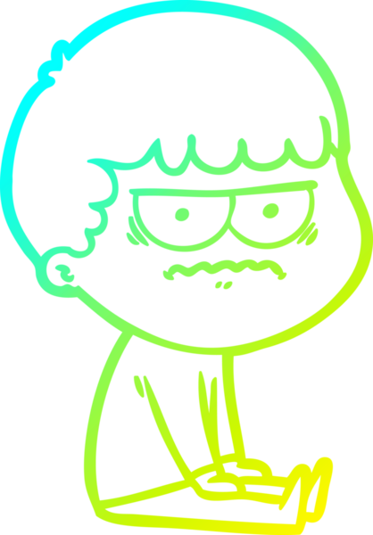 Bir insan tarafından çizilmiş bir çizgi filmin soğuk gradyan çizimi.