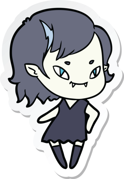 Bir insan tarafından çizilmiş havalı bir vampir kızın çıkartması.