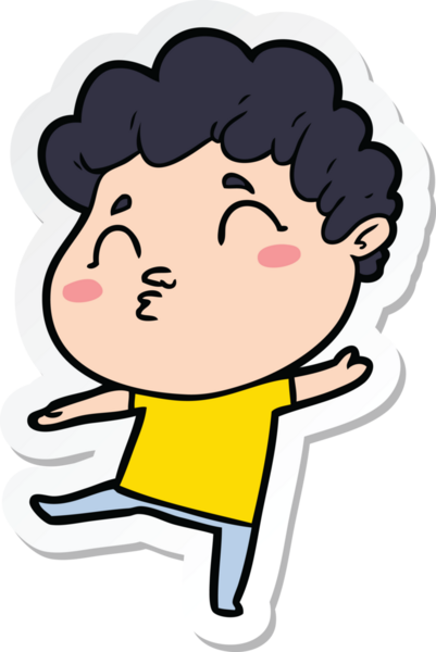 Bir insan tarafından çizilmiş karikatür adamın çıkartması.