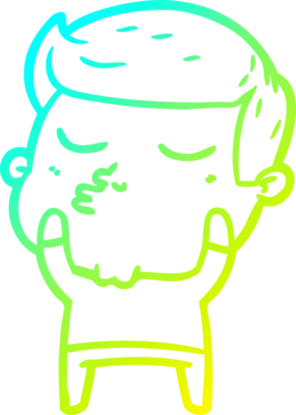 Çizgi film mankeni bir adamın insan tarafından çizilmiş soğuk gradyan çizimi.