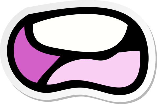 Bir insan tarafından çizilmiş mutsuz ağız çıkartması.