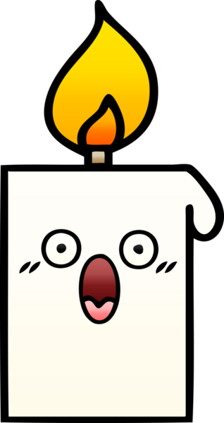 Bir insan tarafından çizilmiş yanan bir mumun gölgeli karikatürü.