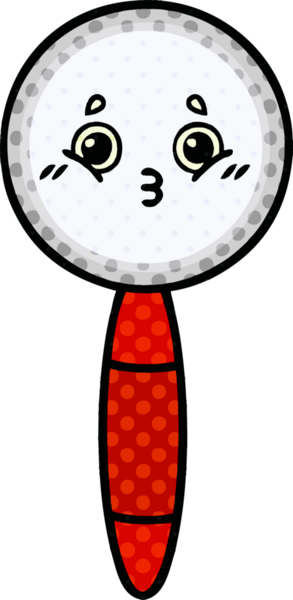 Bir insan tarafından çizilmiş bir büyüteçin çizgi roman tarzı karikatürü