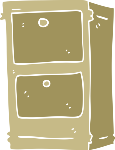 Bir insan tarafından çizilmiş çekmecelerin düz renk çizimi