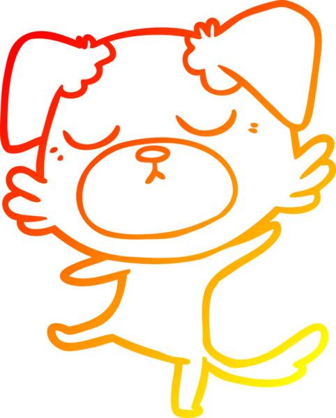 Bir insan tarafından çizilmiş sevimli bir köpeğin sıcak çizgi çizgisi.