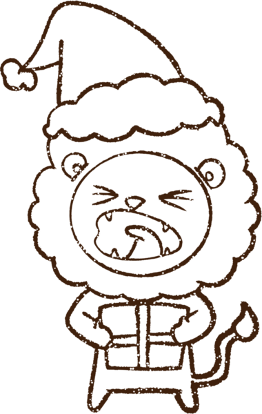 Bir insan tarafından çizilmiş Noel Aslanı Kömürü