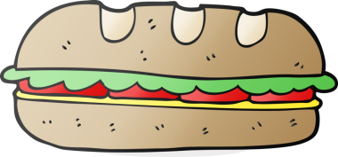 Bir insan tarafından çizilmiş dev bir sandviç.